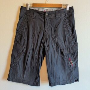 Y2k Transnine Cargo Shorts Mens 31 Charcoal Grey